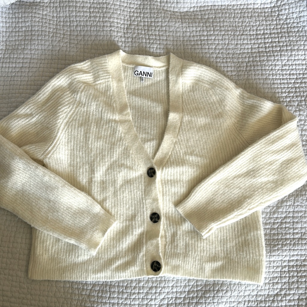 Like New Ganni Cream Cardigan